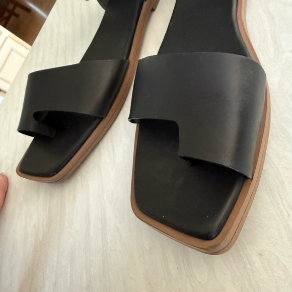 Franco Sarto Black Leather Sandals Womens size 13 M Preowned - Picture 3 of 9